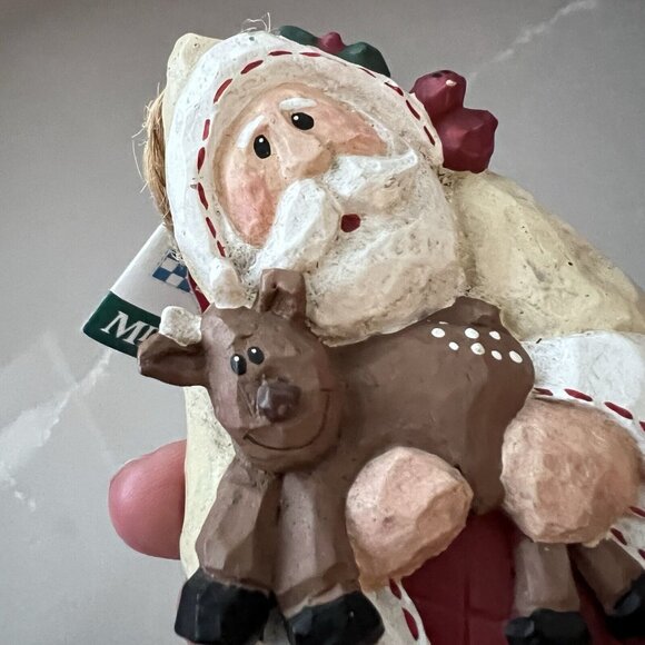 NWT Eddie Walker Midwest Cannon Falls Ornament Wooden Santa Reindeer Vtg 1997 - Picture 3 of 6